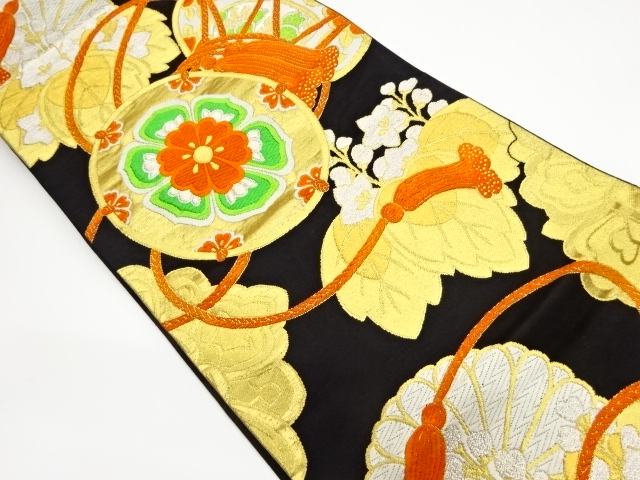 JAPANESE KIMONO / VINTAGE FUKURO OBI / WOVEN DRUM & PAULOWNIA